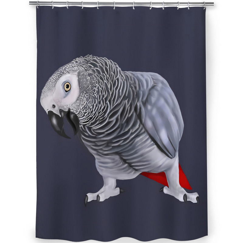 African Grey Parrot Κουρτίνες μπάνιου Αδιάβροχο χώρισμα Creative Home Decor Αξεσουάρ μπάνιου