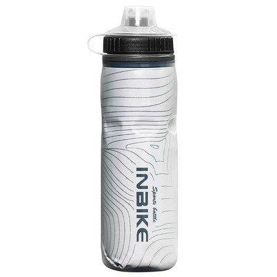 Изолирана бутилка за вода за планински велосипед INBIKE Без бисфеноли А Бутилка за колоездене и спортно изстискване с капак за прах Бутилка за вода Велосипед
