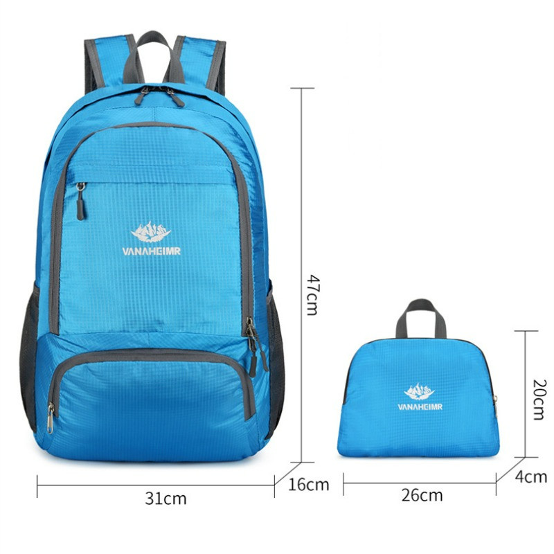 Férfi női hátizsák nagy kapacitású kültéri sport utazó uniszex könnyű összecsukható táska vízlepergető hátizsák HC46