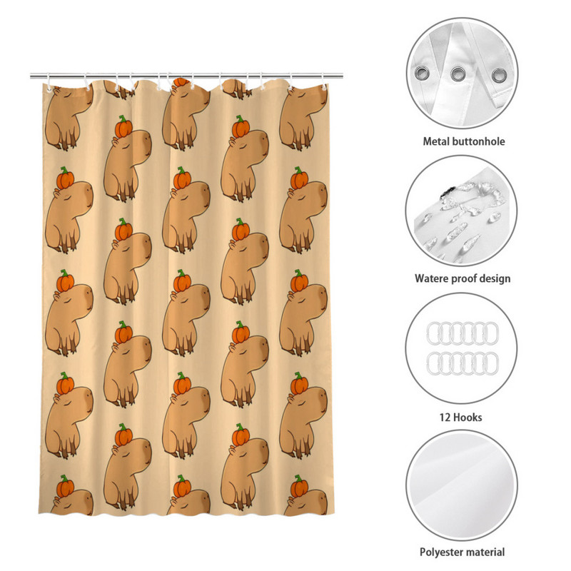 Bundeva Kupaonske zavjese za tuširanje Capybara Slatka životinja Vodootporna pregrada Kreativni kućni dekor Kupaonski dodaci