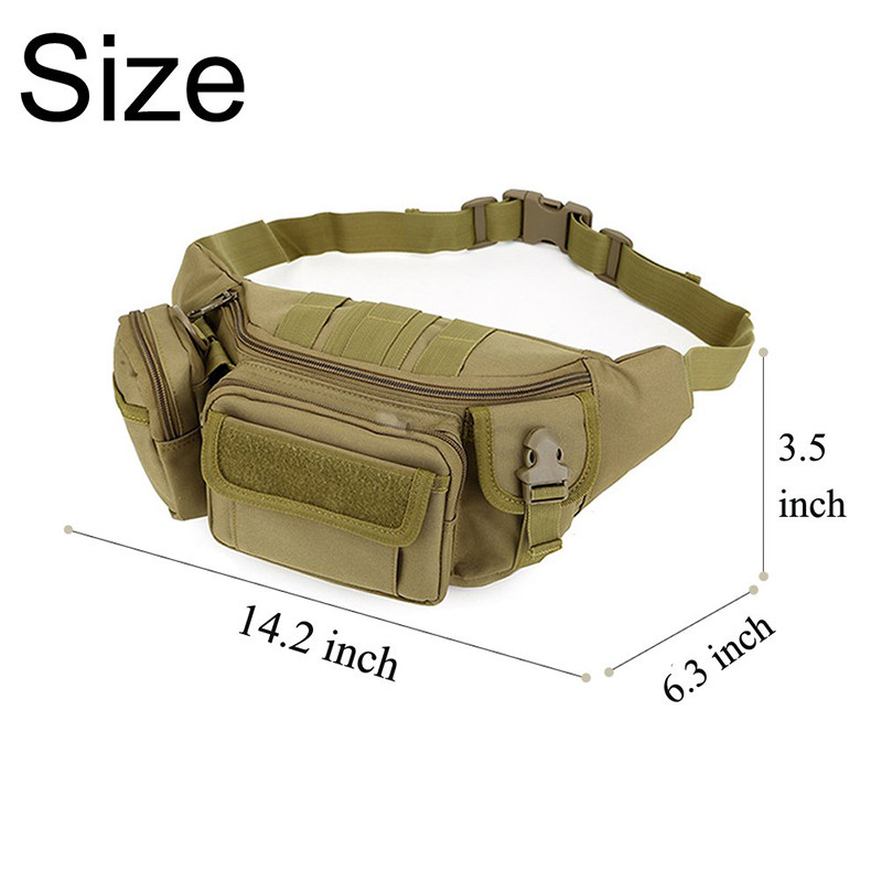 Military Fanny Pack taktikaline vöökott veekindel puusarihma kott Matkamine ronimine välitingimustes spordivöö kott