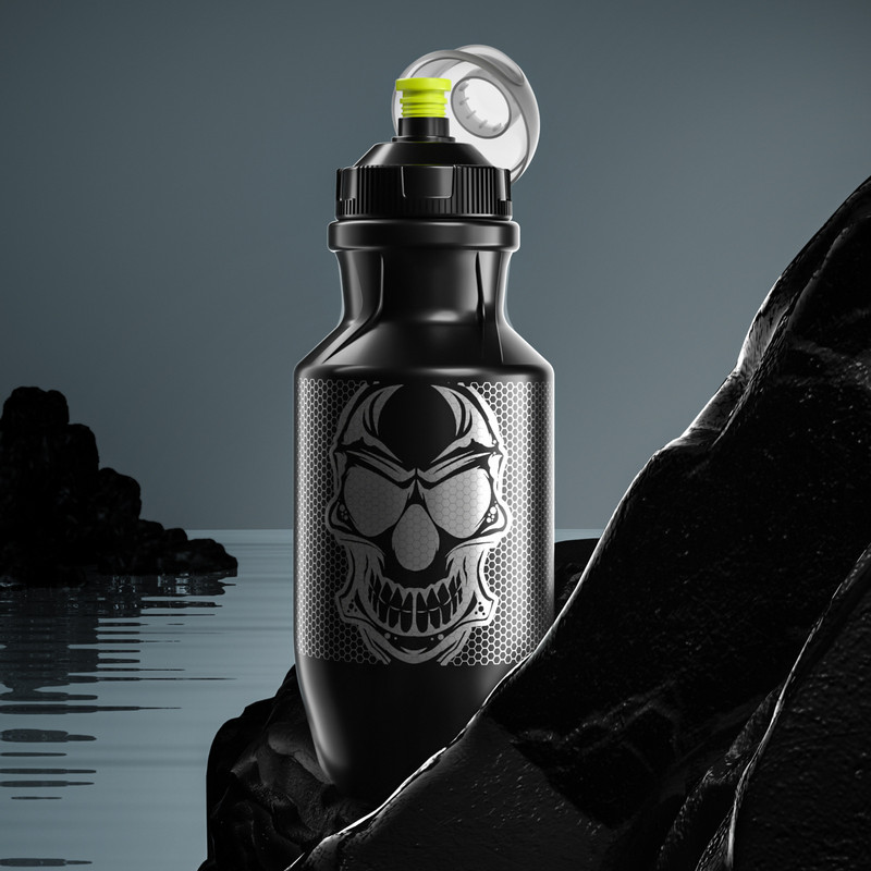 Kerékpáros Fitness Vízi Kupa Kerékpár Squeeze Élelmiszer minőségű PP műanyag vizes palack porálló fedéllel Kerékpáros vizes palack