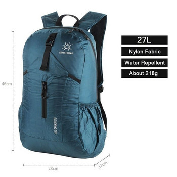 27L ултра лека водоустойчива раница с голям капацитет, къмпинг, планинарство, туризъм, туризъм, външна сгъваема преносима чанта за пътуване