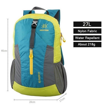 27L ултра лека водоустойчива раница с голям капацитет, къмпинг, планинарство, туризъм, туризъм, външна сгъваема преносима чанта за пътуване