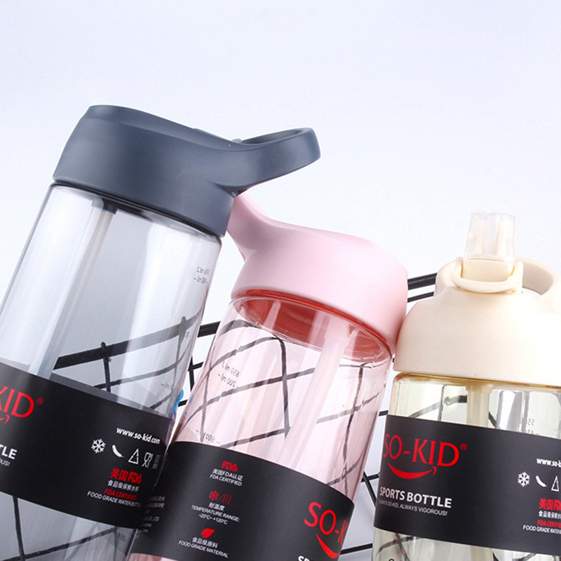 Väliveepudel õlgedega spordipudelitega Lekkekindel Keskkonnasõbralik kaanega lastekool Matkamine Kämping Plastikust BPA-vaba