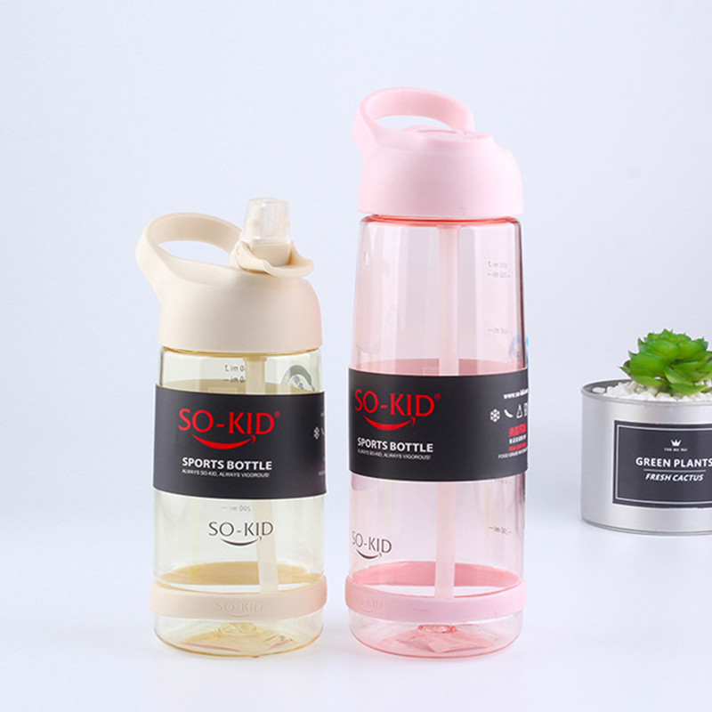 Väliveepudel õlgedega spordipudelitega Lekkekindel Keskkonnasõbralik kaanega lastekool Matkamine Kämping Plastikust BPA-vaba