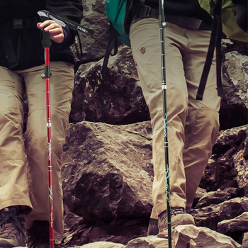 Εξαιρετικά ελαφρύ πτυσσόμενο πολυλειτουργικό κοντάρι πεζοπορίας Φορητό αντισοκ Alpenstock Snow Walking Stick Outdoor Climbing Ricking Stick