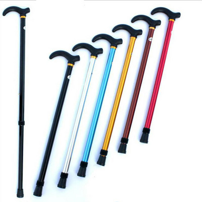 Adjustable Walking Stick 2 Section Stable Anti-Skid Crutch Old Man Hiking Cane