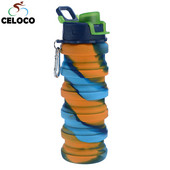 Színes kulacs 500 ml szivárgásmentes összehajtható szilikon vízforraló kültéri hegymászó túrázás irodai kemping hordozható gyerek kulacs