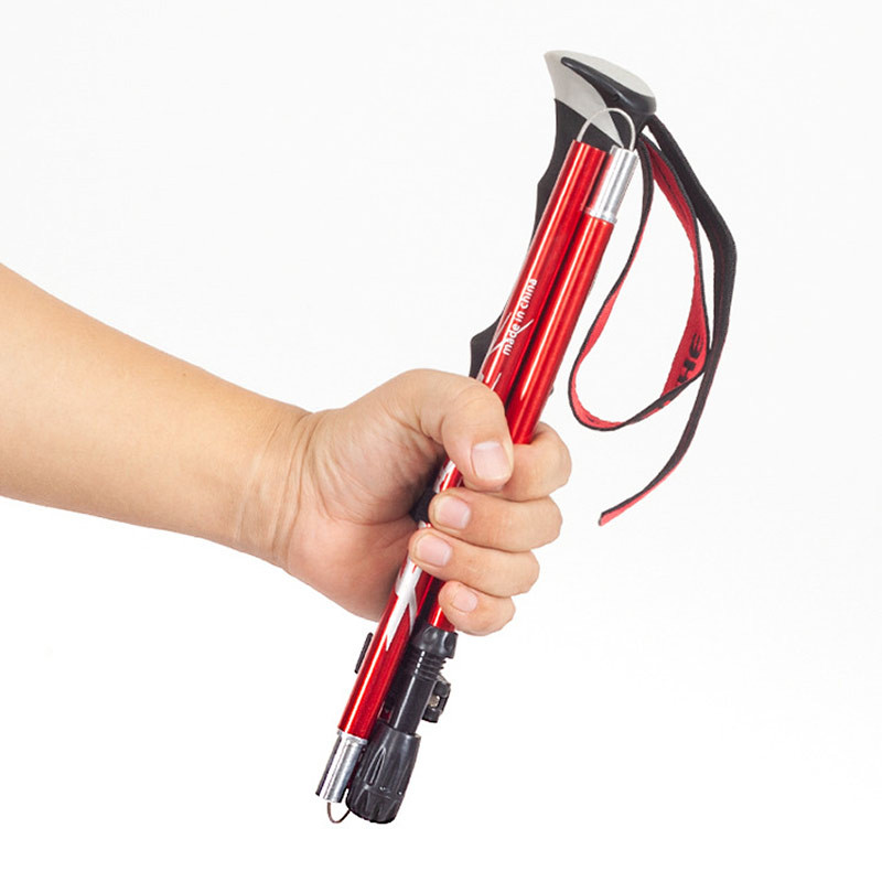 Εξοπλισμός πεζοπορίας με πτυσσόμενο φορητό τηλεσκοπικό στύλο πεζοπορίας, ανθεκτικό ραβδί πεζοπορίας σε εξωτερικούς χώρους