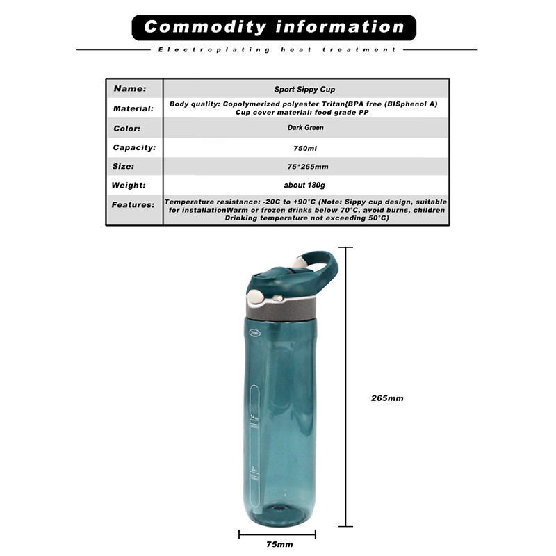 Dviračio atšokimo dangtelis Sportinis puodelis Nešiojamas dviratis Tritan puodelis lauko fitneso virdulys dviračių sportas ančių snapų geriamasis šiaudų butelis