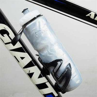 Ciclism Presare Sticla de apă Sporturi în aer liber Camping Bicicletă Plastic Păstrează Apa Rece Sticlă Sticlă de izolare cu două straturi U0001