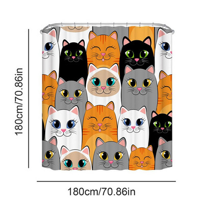 Χαριτωμένη κουρτίνα μπάνιου Αδιάβροχη Anime Κουρτίνες μπάνιου Αστεία Ζώα Παιδιά Πολύχρωμο Υπέροχο ντεκόρ μπάνιου Χαριτωμένο τυπωμένο χώρισμα