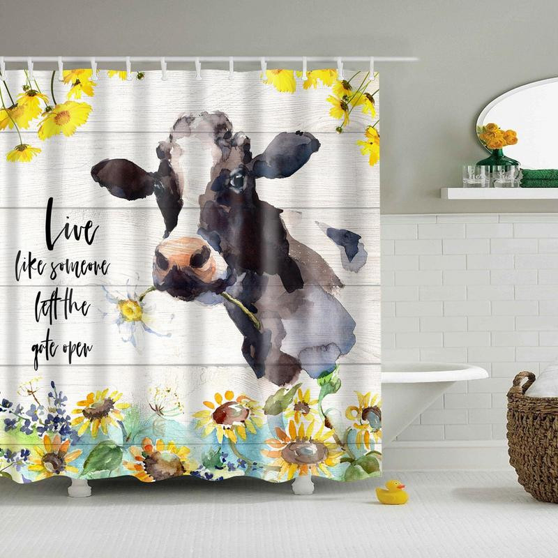 Χαριτωμένη κουρτίνα μπάνιου Αδιάβροχη Anime Κουρτίνες μπάνιου Αστεία Ζώα Παιδιά Πολύχρωμο Υπέροχο ντεκόρ μπάνιου Χαριτωμένο τυπωμένο χώρισμα