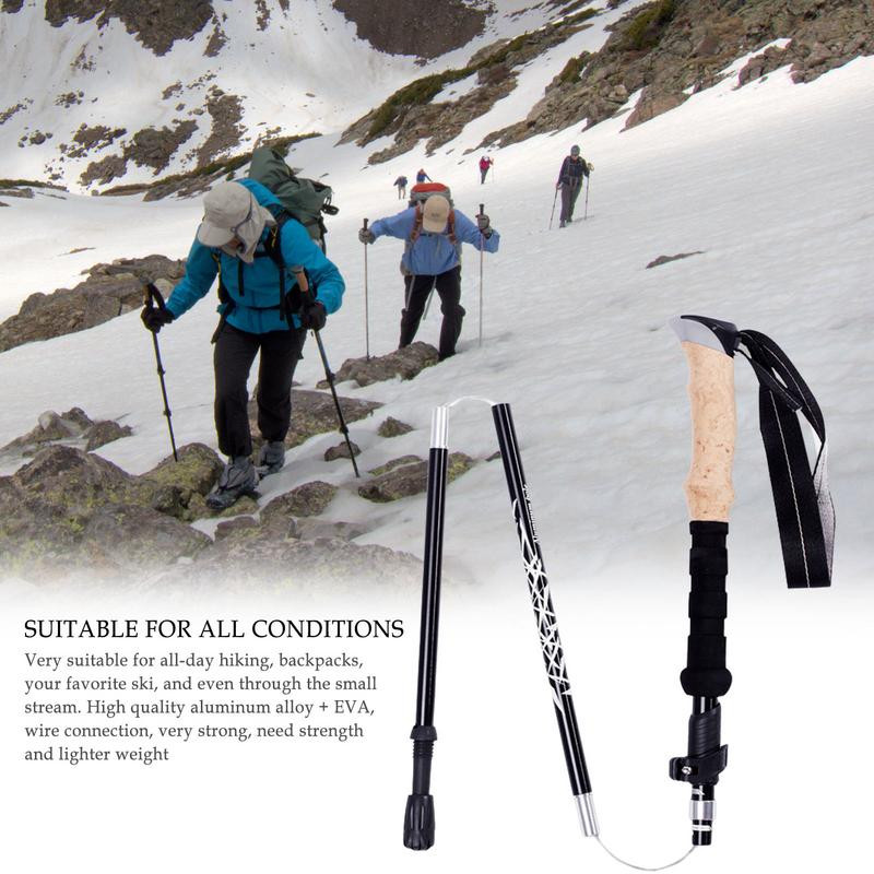 1KS Trekingové palice Alpenstock Teleskopické ultraľahké prémiové karbónové nastaviteľné s rýchloupínacím uzáverom