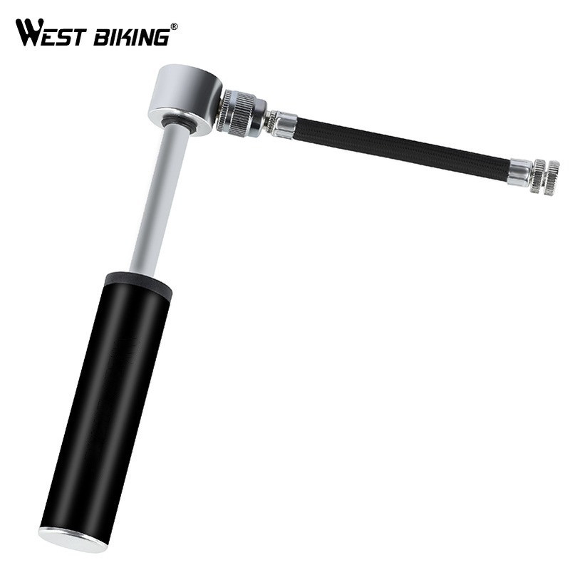 WEST BIKING Käsitsi minijalgrattapump rehvi õhupumbaga Schrader Presta klapp Kuulnõela voolik MTB tarvikud Kaasaskantav jalgrattapump