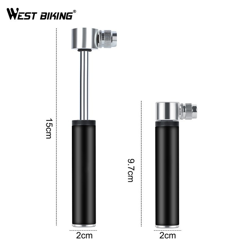 WEST BIKING Käsitsi minijalgrattapump rehvi õhupumbaga Schrader Presta klapp Kuulnõela voolik MTB tarvikud Kaasaskantav jalgrattapump