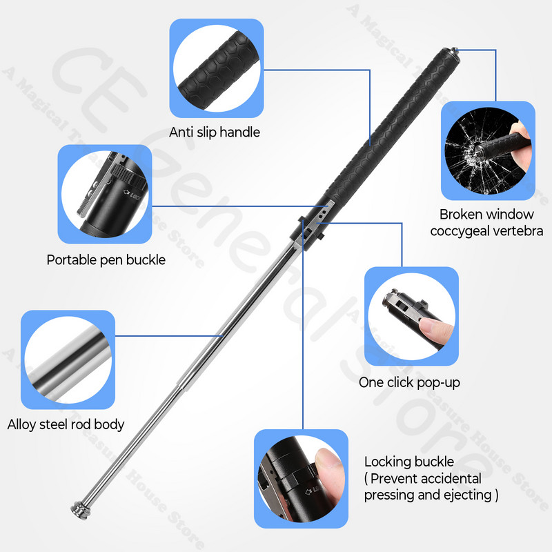 Ištraukiamos daugiafunkcinės vaikščiojimo lazdos, metalinės, nešiojamos lauke sulankstomos pėsčiųjų lazdos vaikščiojimo lazdos, skirtos stovyklauti