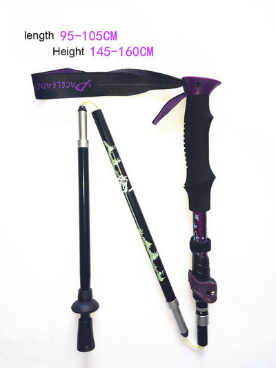 Сгъваема щека за катерене Мултифункционална щека за преходи Преносим антишоков алпенщок Бастун за сняг На открито