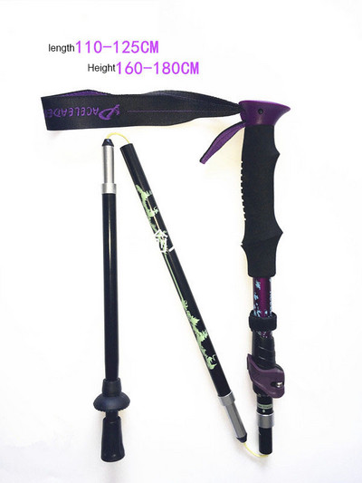 Сгъваема щека за катерене Мултифункционална щека за преходи Преносим антишоков алпенщок Бастун за сняг На открито