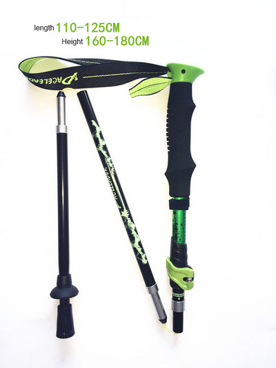 Сгъваема щека за катерене Мултифункционална щека за преходи Преносим антишоков алпенщок Бастун за сняг На открито