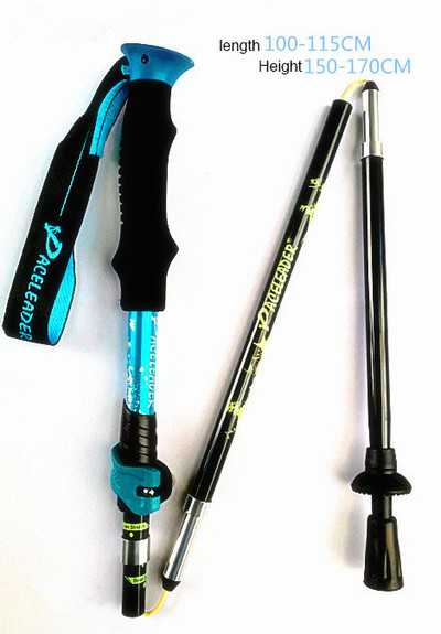 Сгъваема щека за катерене Мултифункционална щека за преходи Преносим антишоков алпенщок Бастун за сняг На открито