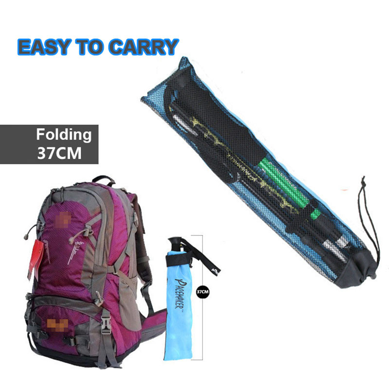 Сгъваема щека за катерене Мултифункционална щека за преходи Преносим антишоков алпенщок Бастун за сняг На открито