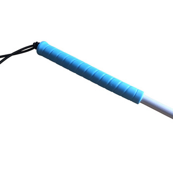 Синя дръжка, 105-155 см, 5-секционен алуминиев щор бастун, светлоотразителен червен, сгъваем бастун за незрящи хора