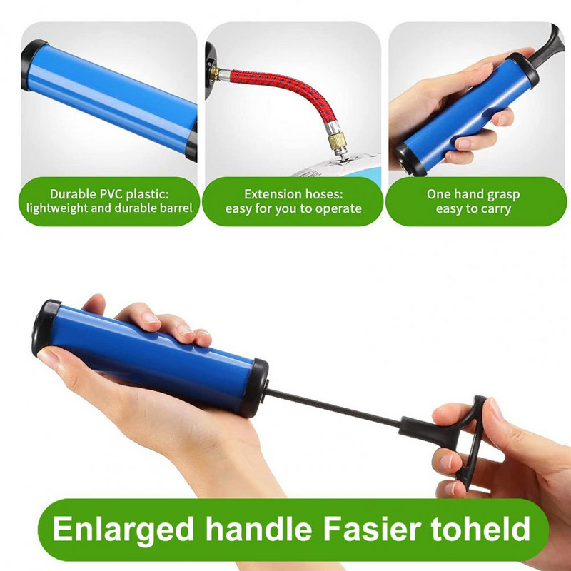 1 rinkinys, naudingas platus naudojimo vadovas krepšinio futbolo pripučiamas siurblys pripučiamiems kamuoliams Oro kamuoliukų siurblys Kamuolinis rankinis siurblys