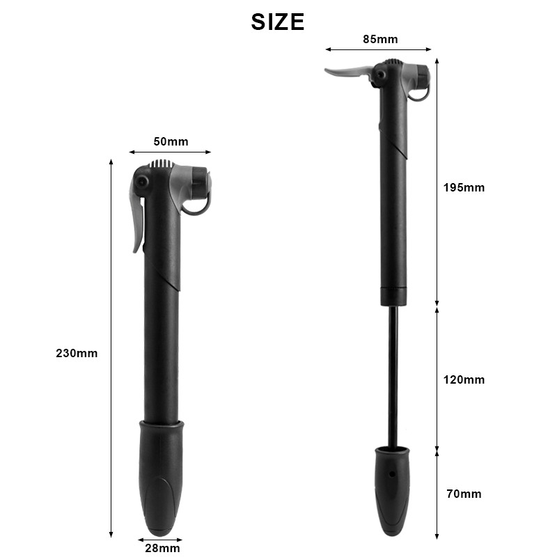 Nešiojamas dviračio siurblys mini lengvas dviračių rankinis oro siurblys aukšto slėgio rutuliniam kalnų dviračiui padangų pripūtimui Schrader Presta vožtuvas