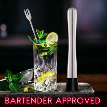 Σετ εργαλείων Home Bar Cocktail Muddler and Mixing Spoon από ανοξείδωτο χάλυβα - Δημιουργήστε νόστιμα μοχίτο και άλλα ποτά με βάση τα φρούτα
