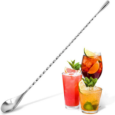 Agitatoare de cocktail cu mâner lung, băţ de amestecare pentru barman, lingură, din oţel inoxidabil, accesorii pentru set de barman, agitator pentru whisky, bar bucătărie