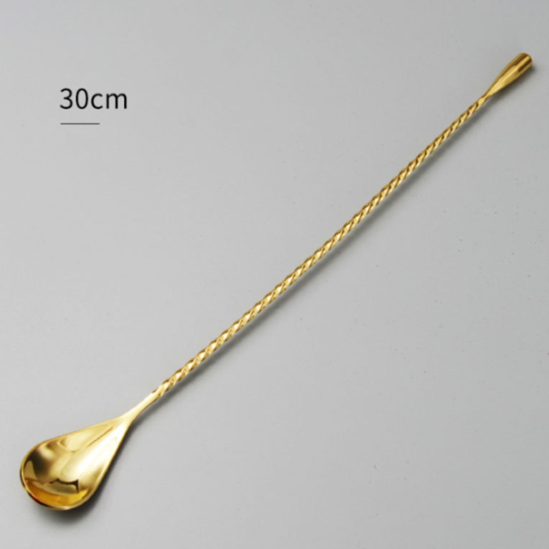 30/40 cm Aukštos kokybės nerūdijančio plieno kokteilių juosta spiralinio rašto gėrimų plaktuvas, maišytuvas, susuktas maišymo šaukštas virtuvės įrankis