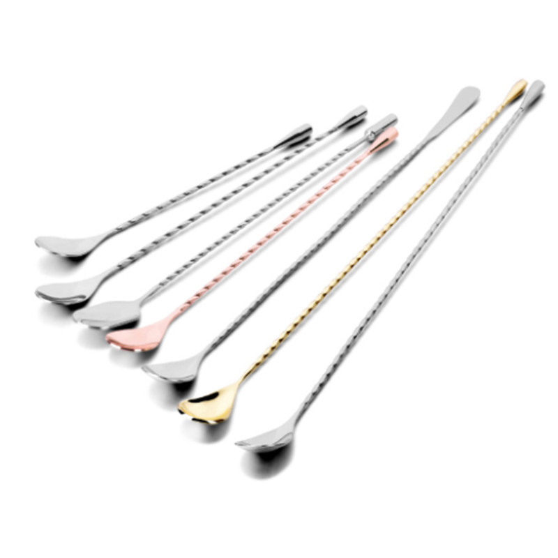 30/40 cm Aukštos kokybės nerūdijančio plieno kokteilių juosta spiralinio rašto gėrimų plaktuvas, maišytuvas, susuktas maišymo šaukštas virtuvės įrankis