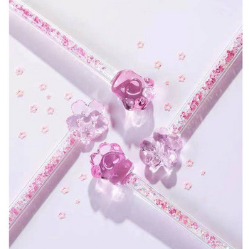 Cherry Flower Cat\'s Claw Star Diamond Stirring Rod Γυαλιστερό γυάλινο ραβδί σε σχήμα καρδιάς Σχεδιασμός αναδευτήρας σε σχήμα κερασιού Εργαλεία ποτών