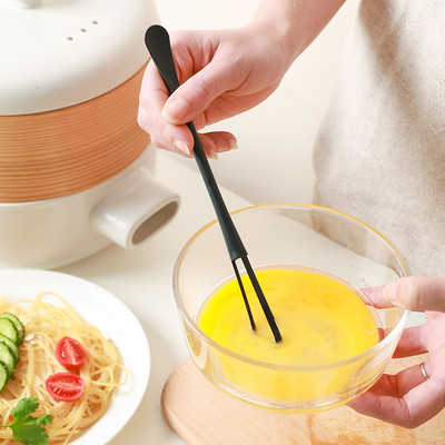 Mini lingură reutilizabilă pentru spălat cu două capete Spatulă lingură mică cu mâner ușor Blender manual de ouă Mixer de mână pentru ouă Gadget de bucătărie