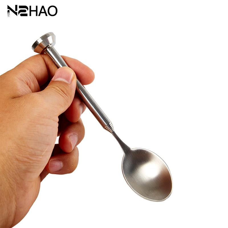 1PC Лъжица за разбъркване от неръждаема стомана Прибираща се мини телескопична лъжица Пръчка за бъркалка с дълга дръжка за кафе и мляко