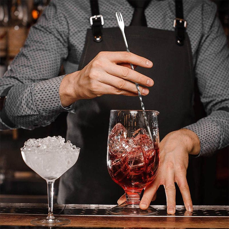 Ανοξείδωτο ατσάλι Stir Bar Spoon Mixing Ounces Cocktail Spoon Spiral Pattern Bartender Tools Teadrop Spoon Bar Tool