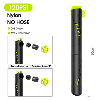 Minirattapump nailon-alumiiniumsulamist jalgratta käsikuuli rehvipump Schrader Presta Valve MTB maanteeratta õhupump