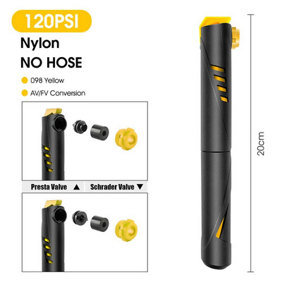 Minirattapump nailon-alumiiniumsulamist jalgratta käsikuuli rehvipump Schrader Presta Valve MTB maanteeratta õhupump