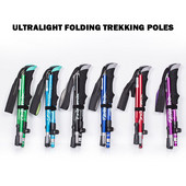 Kültéri összecsukható túrabotok Kemping Hordozható túrabotok 5 szekciós Ultrakönnyű teleszkópos túramankók