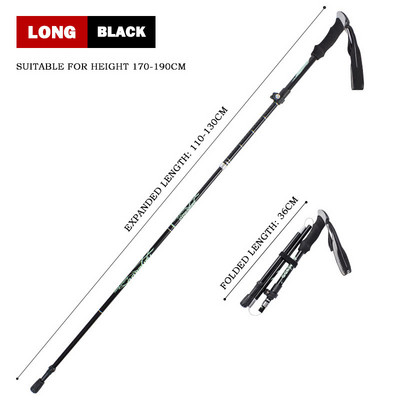 Kültéri összecsukható túrabotok Kemping Hordozható túrabotok 5 szekciós Ultrakönnyű teleszkópos túramankók