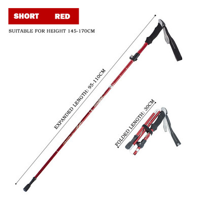 Kültéri összecsukható túrabotok Kemping Hordozható túrabotok 5 szekciós Ultrakönnyű teleszkópos túramankók