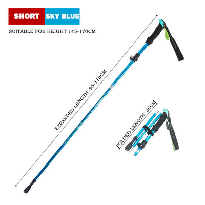 Kültéri összecsukható túrabotok Kemping Hordozható túrabotok 5 szekciós Ultrakönnyű teleszkópos túramankók