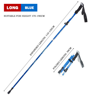 Kültéri összecsukható túrabotok Kemping Hordozható túrabotok 5 szekciós Ultrakönnyű teleszkópos túramankók