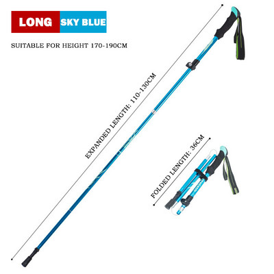 Kültéri összecsukható túrabotok Kemping Hordozható túrabotok 5 szekciós Ultrakönnyű teleszkópos túramankók