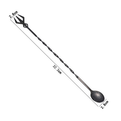 32 cm ilgos rankenos kokteilinė spiralinė maišymo šaukšto šakutė nerūdijančio plieno viskio maišyklė Barmeno maišytuvai virtuvės baro priedai