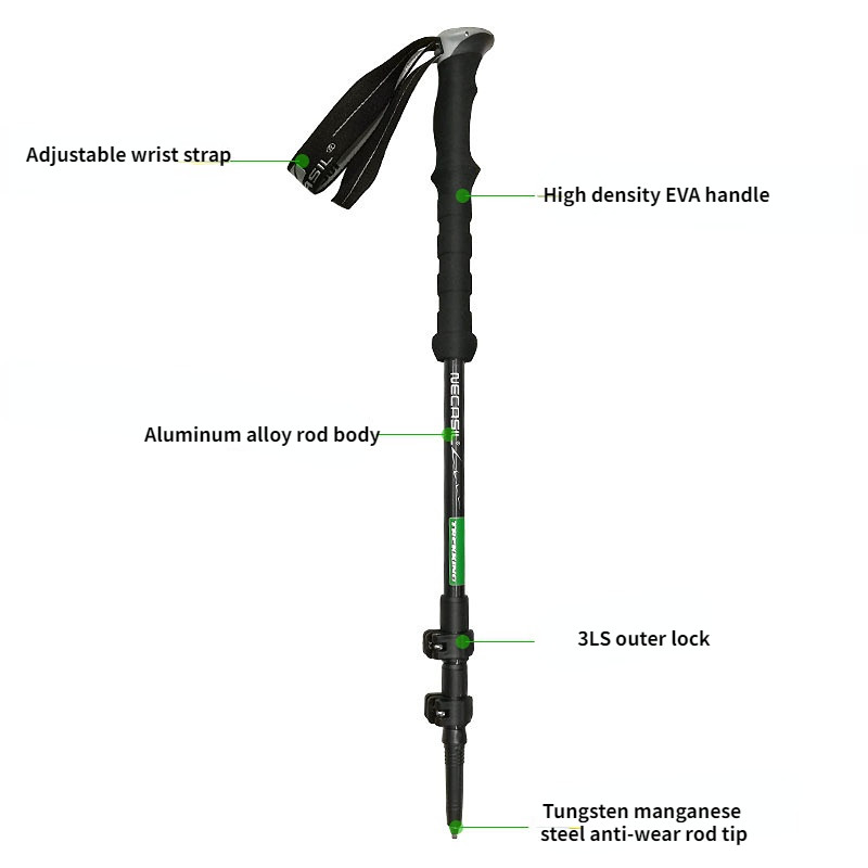 Μπαστούνι πεζοπορίας από κράμα αλουμινίου 62-135 cm Nordic Walking Poles Carbon Trekking Stick Alpenstock Μπαστούνι για τουρισμό