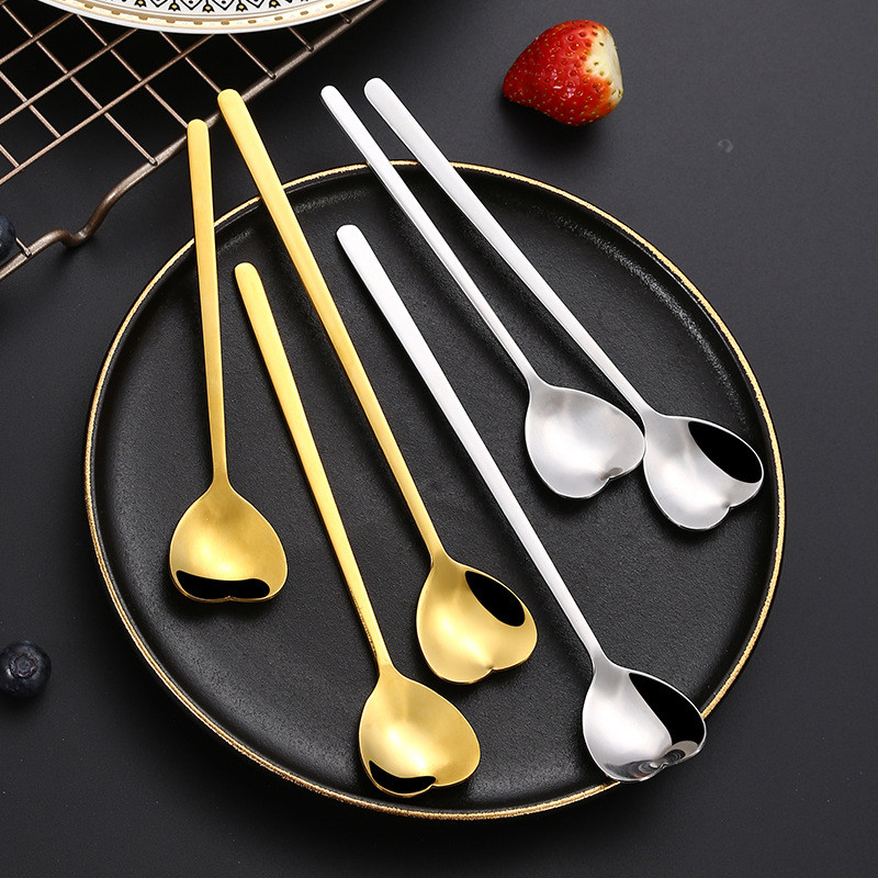 2022 m. Naujas kūrybiškumo širdies formos maišymo šaukštas 304 nerūdijančio plieno susuktas maišymo šaukštas, įrankis virtuvės reikmenys