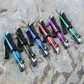 3 τμημάτων Τηλεσκοπικό κράμα αλουμινίου Cross Country Πεζοπορίας Μπαστούνι πεζοπορίας Shock Trekking Pole Ultralight Folding Stick Alpenstock